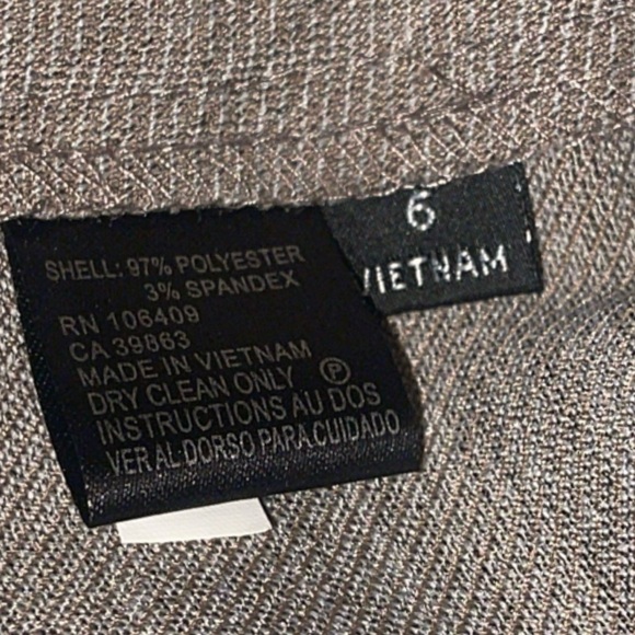 Oatmeal Stretch Twill Bootcut Dress Pants Size 6, Minimalist Tailored Trousers - Picture 8 of 9